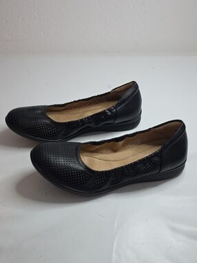 LAUREN BLAKWELL LEATHER BLACK BREATHABLE PERFORATED FLATS LADIES 6 LIKE NEW CUTE